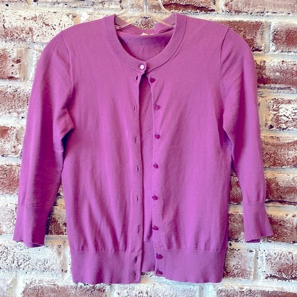 J. Crew Sweaters - J. Crew berry Cotton Cardigan